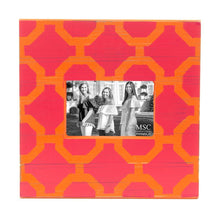Load image into Gallery viewer, Front view of our Pink and Orange Trellis Picture Frame