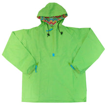Load image into Gallery viewer, Front view of the lime raincoat
