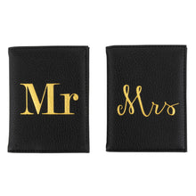 Load image into Gallery viewer, Mr &amp; Mrs Gold Foil Passport Holder Set
