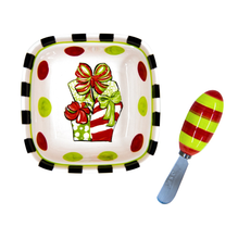 Load image into Gallery viewer, Holiday Icon Ceramic Bowl with Spreader
