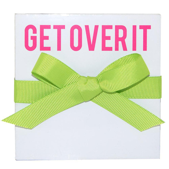 Printed notepad block with funny sayings tied with a bow