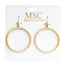 Load image into Gallery viewer, Front view of our Ivory Bead Circle Earrings
