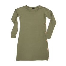 Load image into Gallery viewer, Front view of our Olive Long Sleeve Button Dress
