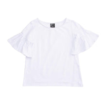 Load image into Gallery viewer, Front view of our White Bell Sleeve Shirt
