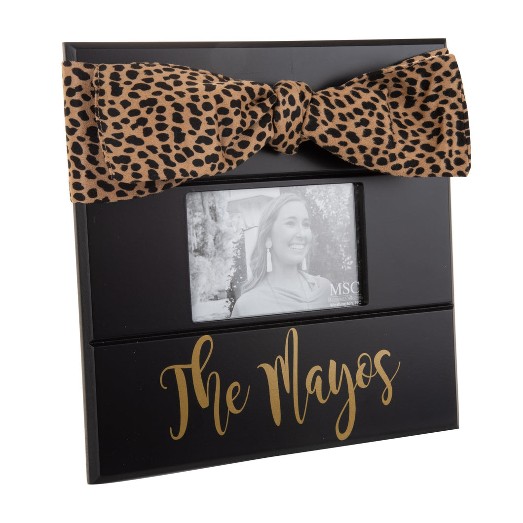 Leopard Bow Black Picture Frame