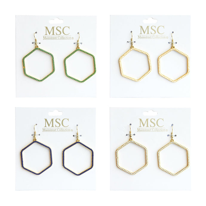 Front view of our Bead Hexagon Earrings