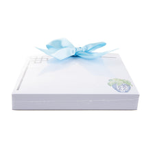 Load image into Gallery viewer, Side view of our Turquoise Leaf Southern Blooms Bow Notepad
