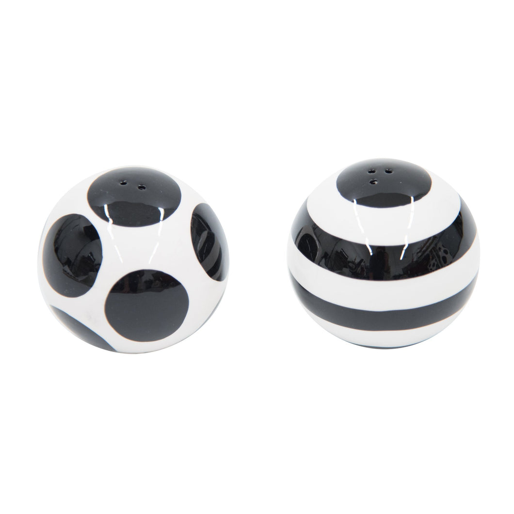 Side view of our Black Dot Salt and Pepper Shaker