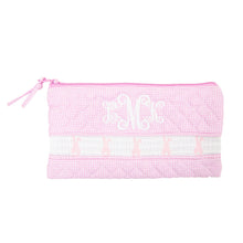 Load image into Gallery viewer, Smocked Pink Bunny Zip Pouch
