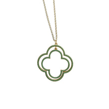 Load image into Gallery viewer, Front view of our Green Bead Clover Necklace
