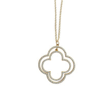 Load image into Gallery viewer, Front view of our Gray Bead Clover Necklace
