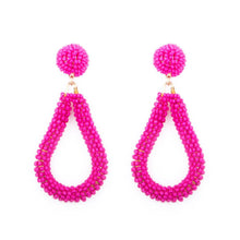 Load image into Gallery viewer, Pink Bead Loop Earrings
