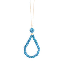 Load image into Gallery viewer, Blue Bead Loop Necklace
