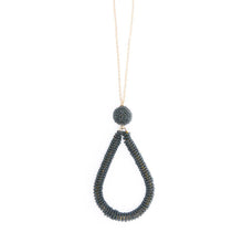 Load image into Gallery viewer, Gray Bead Loop Necklace
