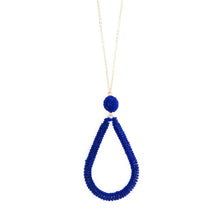 Load image into Gallery viewer, Navy Bead Loop Necklace
