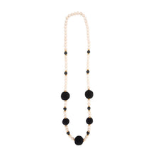 Load image into Gallery viewer, Front view of our Black Felt Bead Necklace
