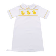 Load image into Gallery viewer, Monogrammed Yellow Duck Smocked Day Gown

