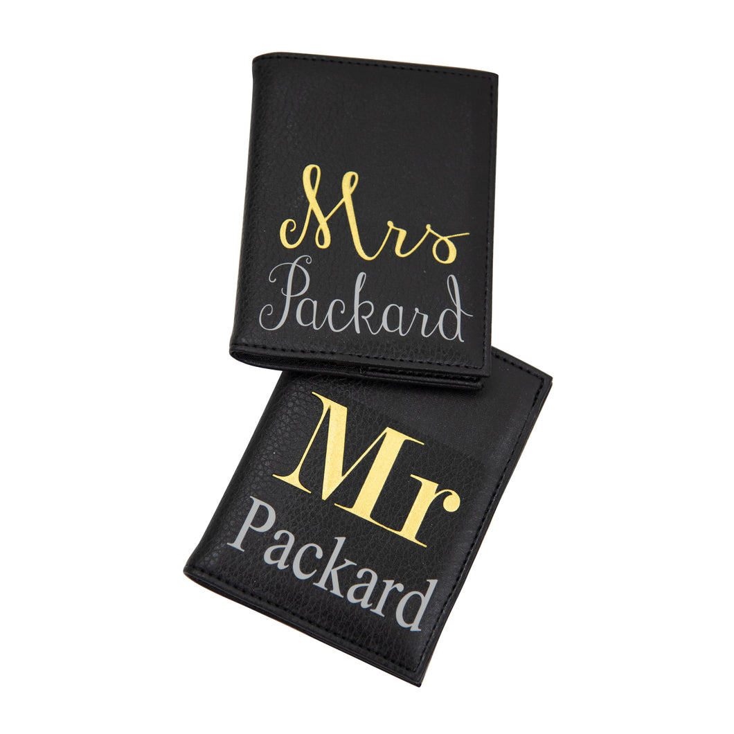 Monogrammed view of our Mr & Mrs Passport Holders