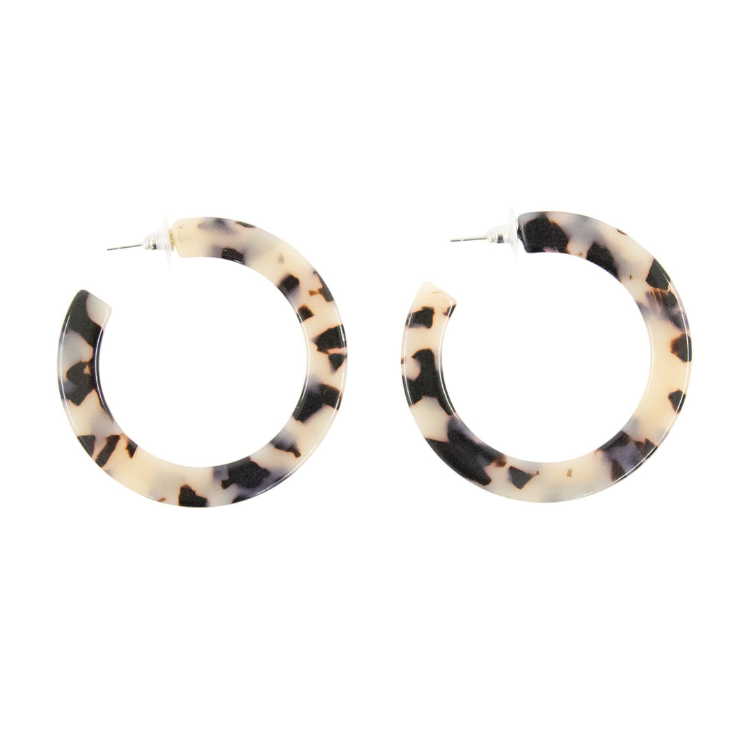 Front view of our Blonde Tortoise Large Chunky Hoops