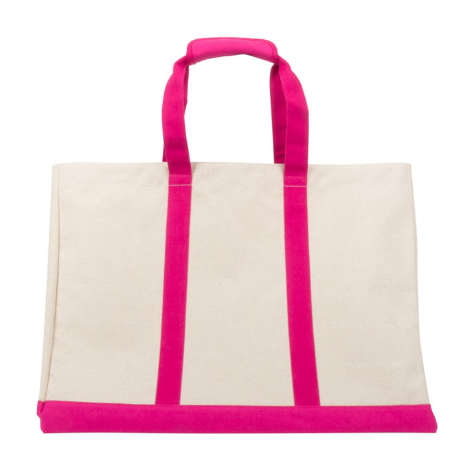 Front view of our Pink Canvas Big Tote