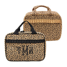 Load image into Gallery viewer, Monogrammed view of our Leopardista Carolina Cosmetic bags
