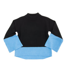 Load image into Gallery viewer, Front view of our Periwinkle Color Block Sweater
