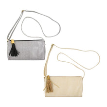 Load image into Gallery viewer, Front view of both of our Bamboo Classy Crossbody Handbags
