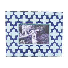 Load image into Gallery viewer, Front view of our Navy and Light Blue Clover Picture Frame
