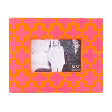 Load image into Gallery viewer, Front view of our Pink and Orange Clover Picture Frame
