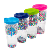 Load image into Gallery viewer, Our Monogrammed Confetti Tumblers with Lid
