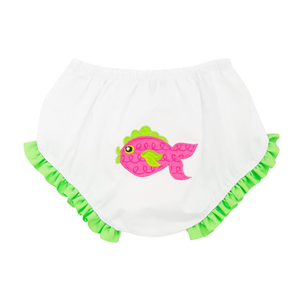 Front view of our Pink Fish Diaper Cover