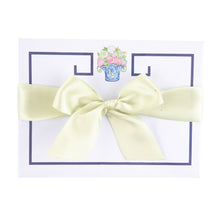 Load image into Gallery viewer, Top view of our Lime Green Flower Southern Blooms Desk Notepad
