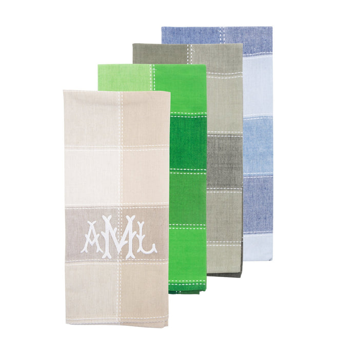 Monogrammed view of our Checker Dish Towel