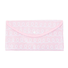 Load image into Gallery viewer, Front view of our Pink Swirl Vinyl Envelope Pouch
