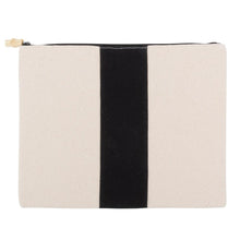 Load image into Gallery viewer, Front view of the black flat zipper pouch
