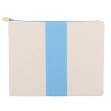 Load image into Gallery viewer, Front view of the light blue flat zipper pouch
