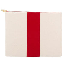 Load image into Gallery viewer, Front view of the red flat zipper pouch
