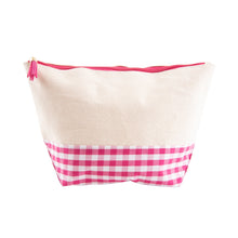 Load image into Gallery viewer, Gingham Cosmetic Zip Pouch
