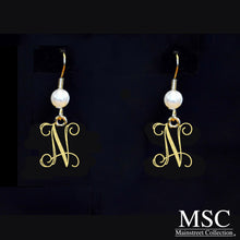 Load image into Gallery viewer, Cutout Gold Initial Earrings
