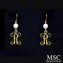 Load image into Gallery viewer, Cutout Gold Initial Earrings
