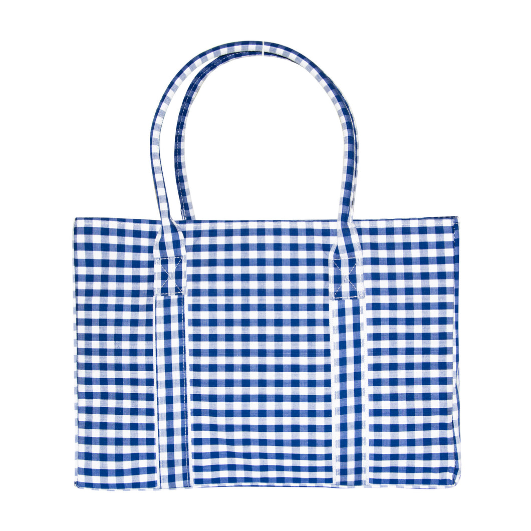 Blue Gingham Diaper Bag