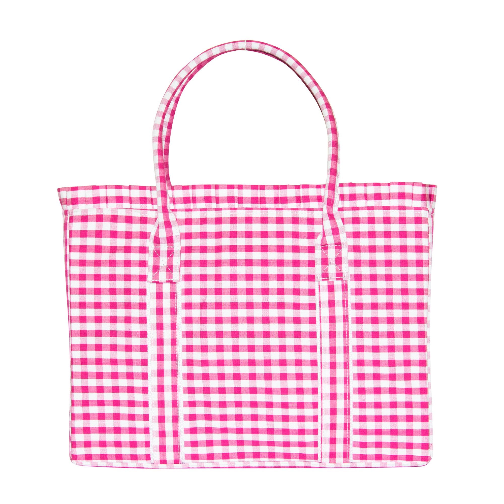 Thirty-One Bag Zip-Top Organizing Tote in Taupe Gingham Checkerboard