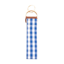 Load image into Gallery viewer, Back view of our Blue Gingham Key Fob
