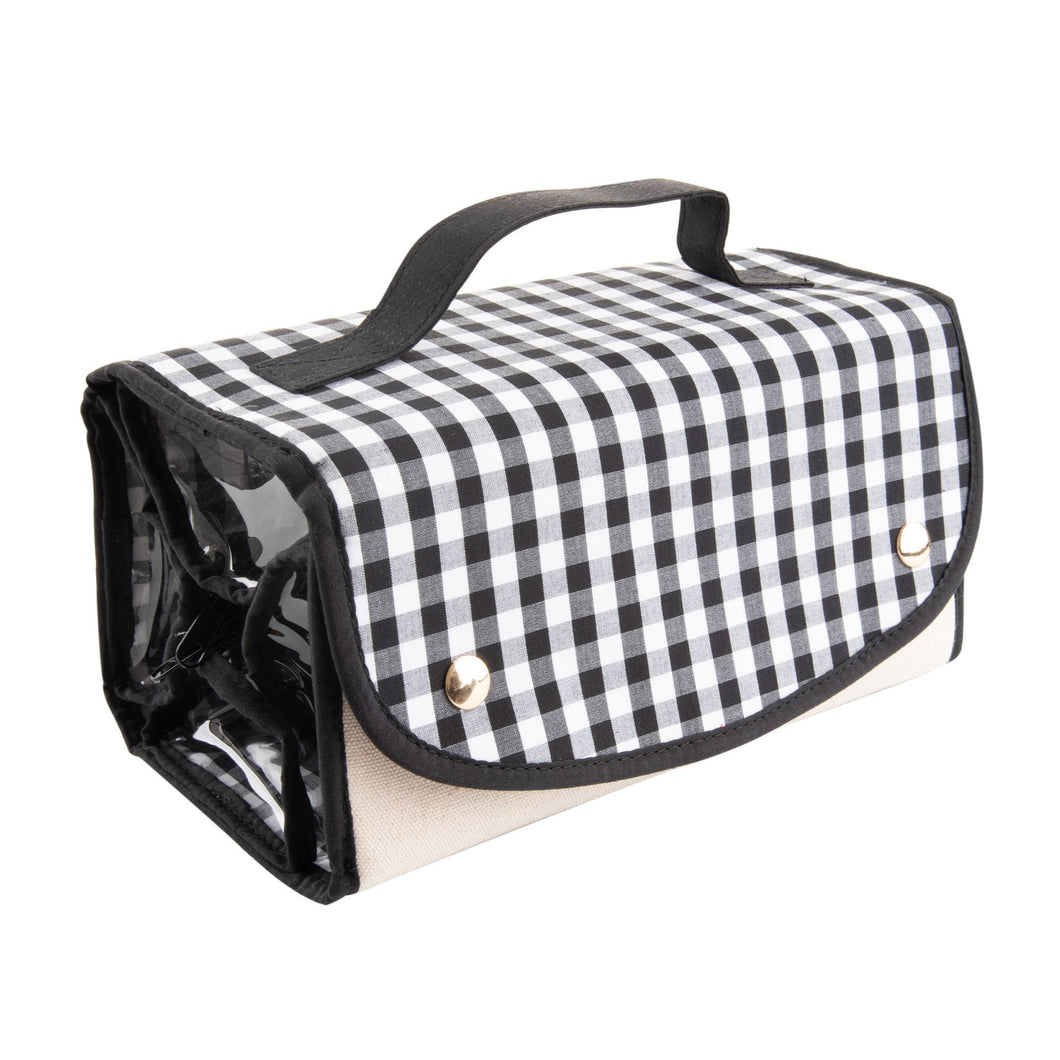 Gingham Roll Up Cosmetic/Accessory Organizer
