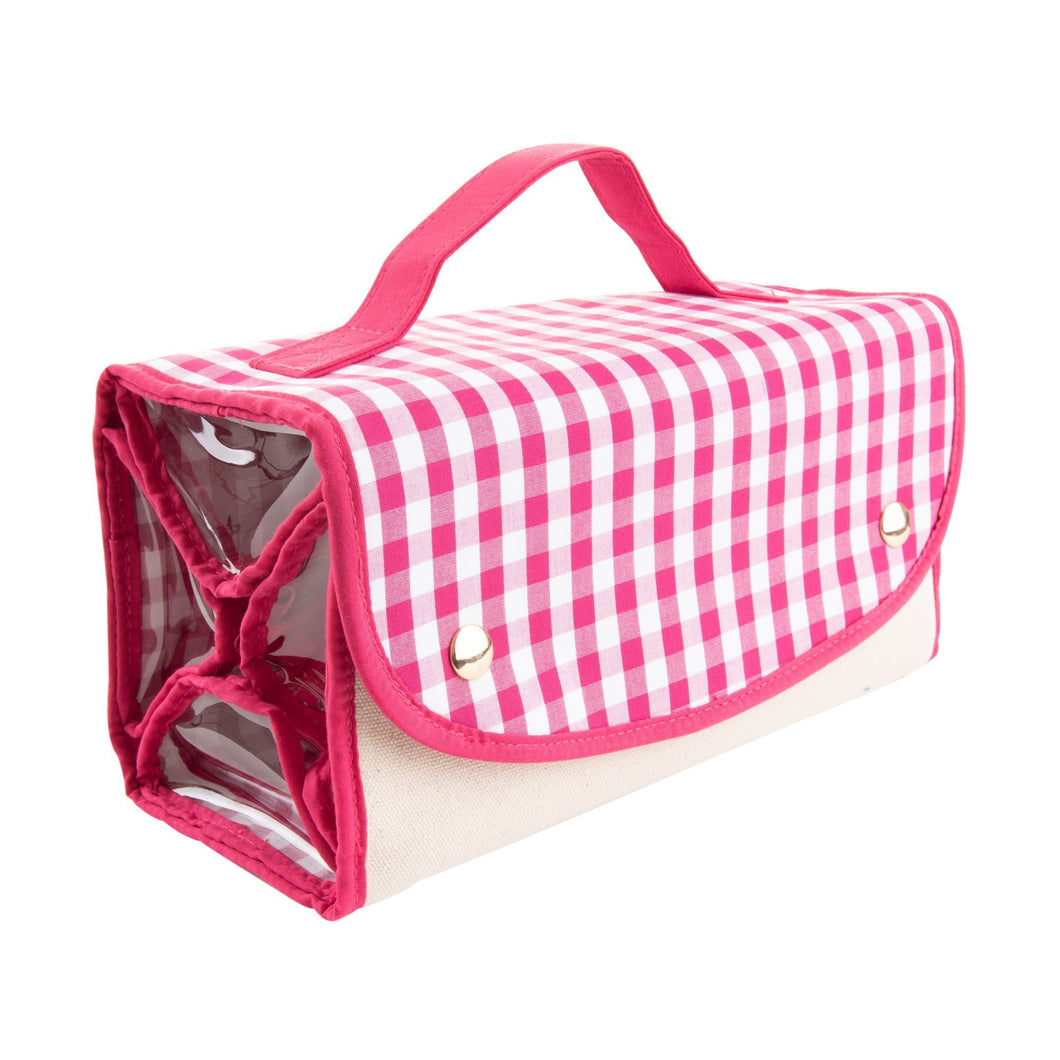 Gingham Roll Up Cosmetic/Accessory Organizer