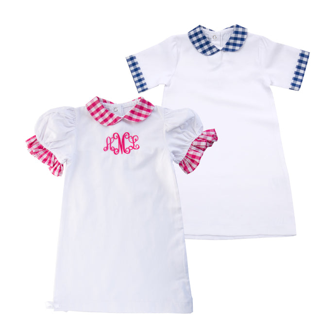 Monogrammed Gingham Daygowns