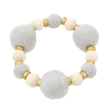 Load image into Gallery viewer, Front view of our Gray Felt Bead Bracelet
