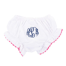 Load image into Gallery viewer, Monogrammed view of our RicRac Diaper Cover
