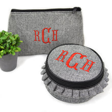 Load image into Gallery viewer, Herringbone Cosmetic Zip Pouch
