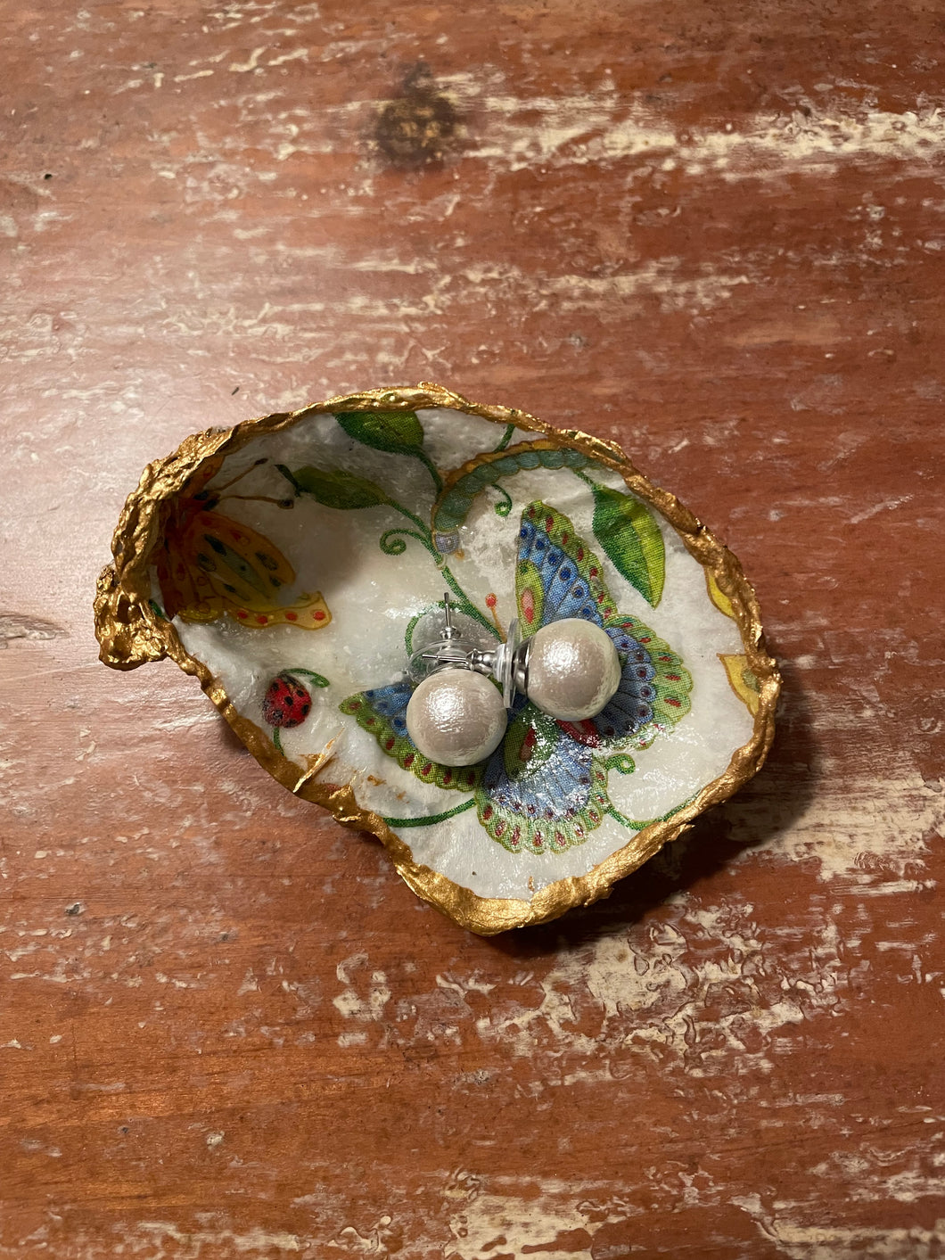 Cotton Pearl Stud Earrings